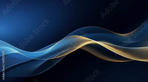 abstract blue and gold wave Modern Business Background. 