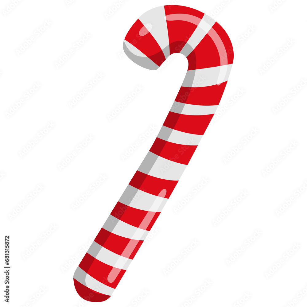 Christmas Candy Cane Illustration Flat Design Christmas Candy Cane Illustration Flat Design