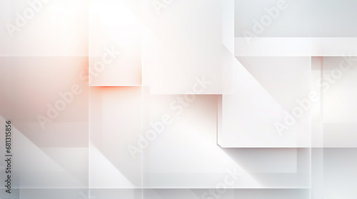 Modern white square tech corporate abstract technology background design banner pattern presentation background web template. material in white squares shapes in random geometric pattern. photo