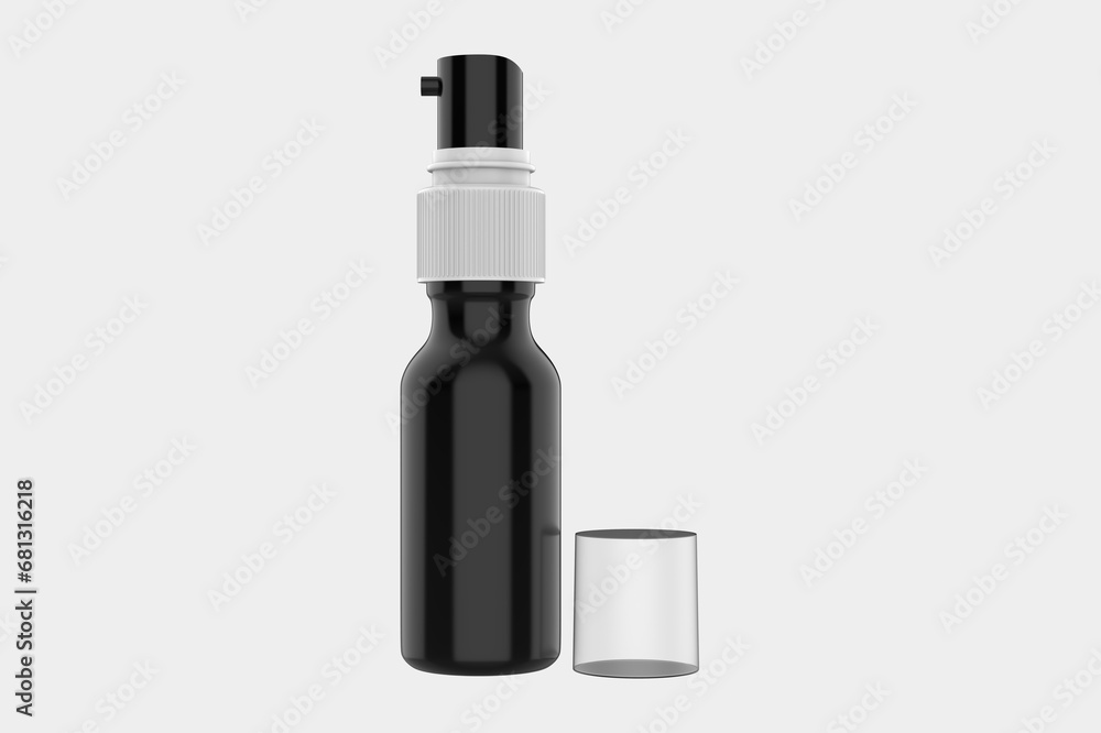 Cosmetic Bottle with Pump Mockup Isolated On WHite Background. 3d illustration Cosmetic Bottle with Pump Mockup Isolated On WHite Background. 3d illustration