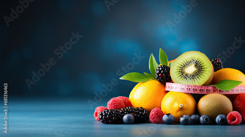 Fitness concept with fruit. Fitness motivation., Fitness, workout, healthy lifestyle and clean eating concept