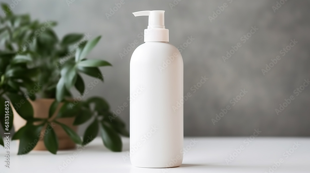 Cosmetic moisturizer with hyaluronic acid, micellar emulsion on blue water background with splashes. Mockup of cosmetic packaging Cosmetic moisturizer with hyaluronic acid, micellar emulsion on blue water background with splashes. Mockup of cosmetic packaging