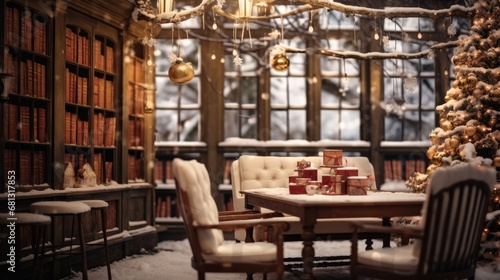 A Christmas book cafe.