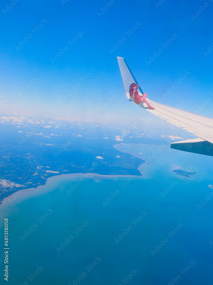Naklejka premium view from airplane window