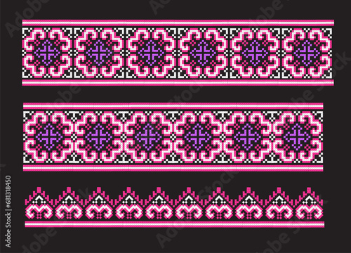 Hmong ethnic pattern.Indigenous embroidery designs.
