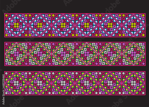 Hmong ethnic pattern.Indigenous embroidery designs.