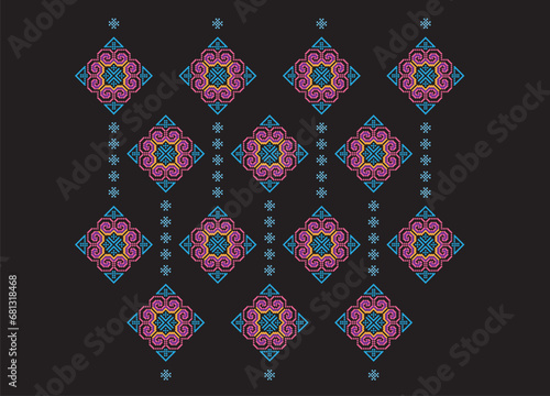 Hmong ethnic pattern.Indigenous embroidery designs.