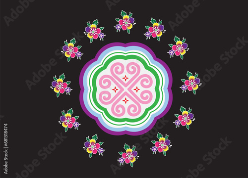 Hmong ethnic pattern.Indigenous embroidery designs.