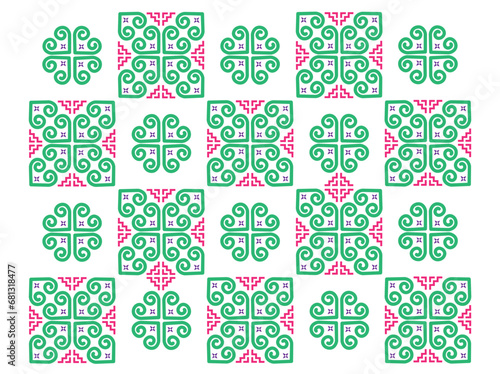 Hmong ethnic pattern.Indigenous embroidery designs.