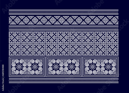 Hmong ethnic pattern.Indigenous embroidery designs.