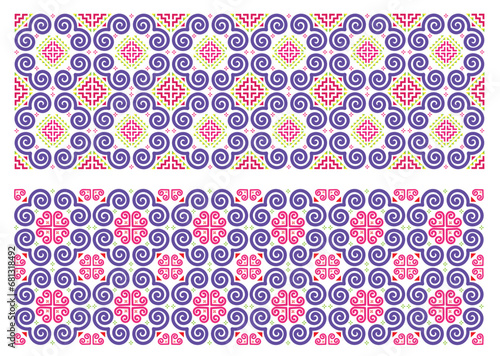 Hmong ethnic pattern.Indigenous embroidery designs.