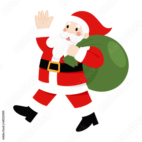 Christmas Day Santa Claus Flat Design Vector 