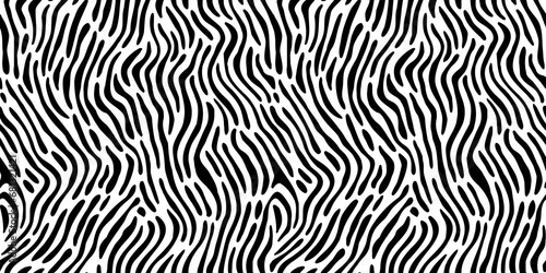 Abstract black and white line doodle seamless pattern. Creative squiggle style drawing background, trendy design with basic shapes. Simple hand drawn wallpaper print texture.	
 photo