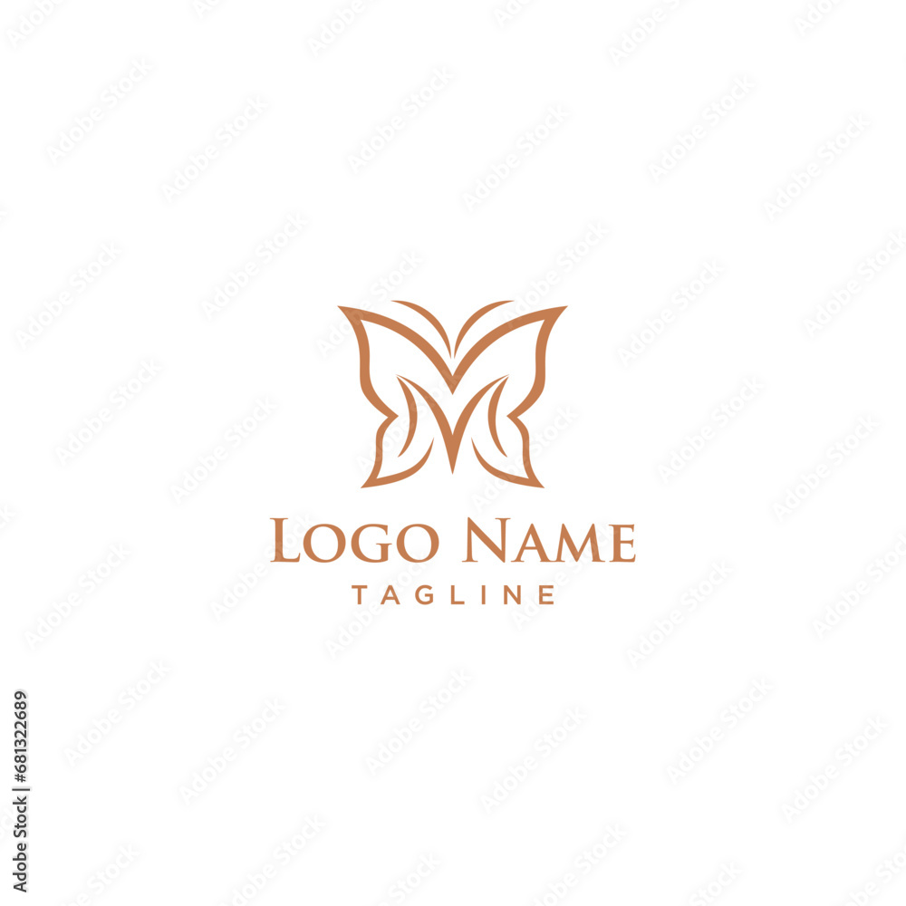 Luxury butterfly logo icon vector, line butterfly icon, vector.