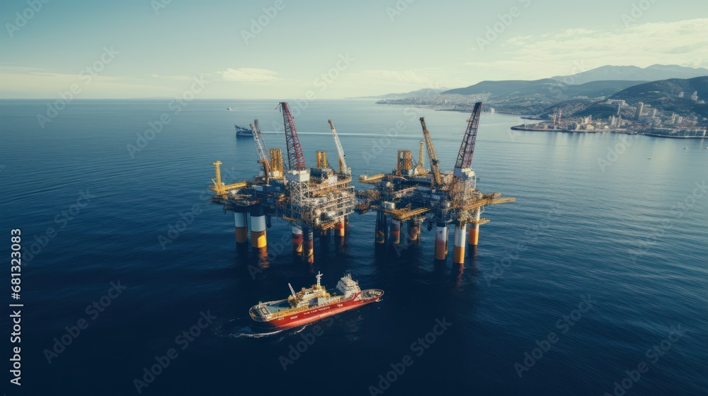 Offshore Oil Rig in the Ocean
