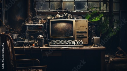 Antique Computer in Abandoned Office