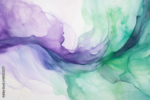 abstract watercolor background of ethereal Lavender and Mint Dreamscape © Artbotics