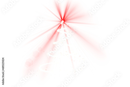 Digital png illustration of red light and white spiral with copy space on transparent background