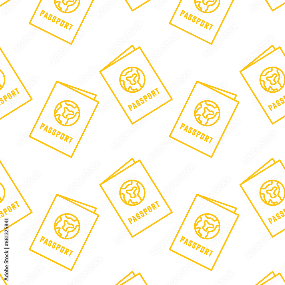 Digital png illustration of rows of yellow passports on transparent background