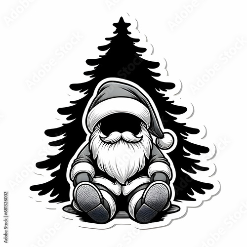 Relaxed Santa Under Christmas Tree