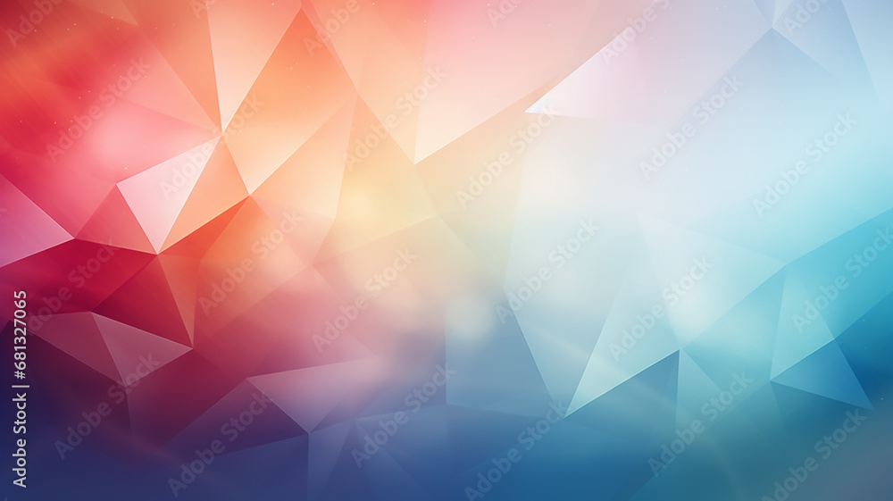 polygonal blue light and red gradient background abstract triangles. - obrazy, fototapety, plakaty 