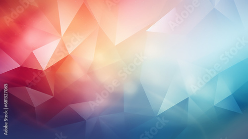 polygonal blue light and red gradient background abstract triangles. photo