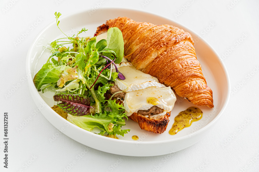 croissant with cheese and salad croissant with cheese and salad