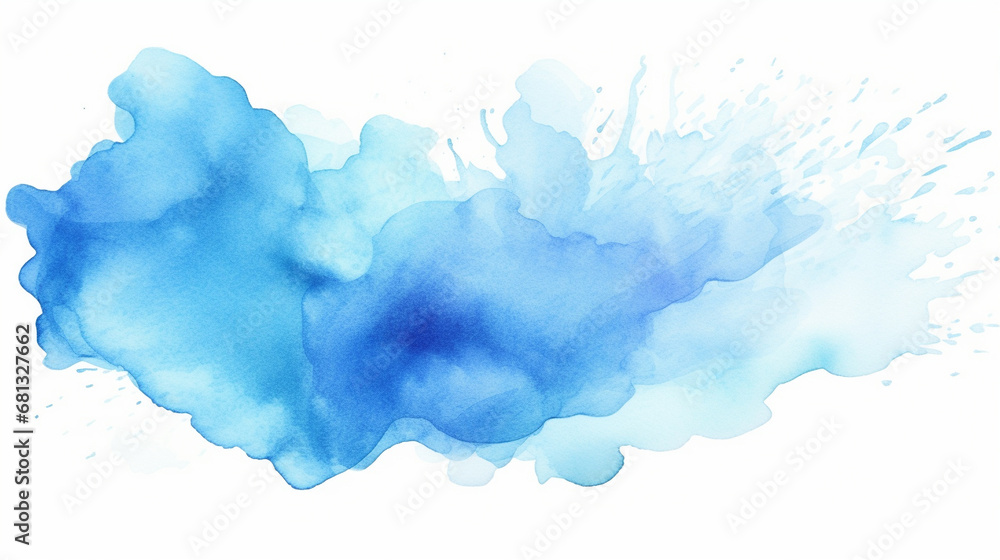 Blue watercolor splash on a white background, Generative AI Blue watercolor splash on a white background, Generative AI