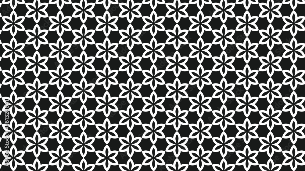 black and white pattern, floral pattern, flower pattern, background