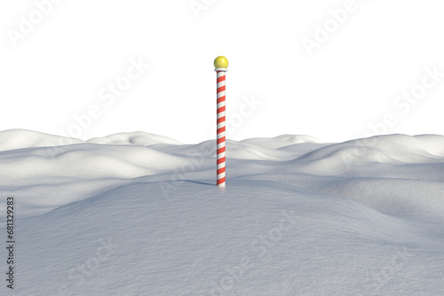 Digital png illustration of landscape with snow and light on transparent background