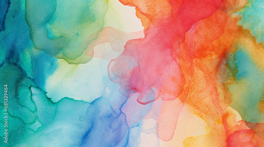 Watercolor painting of a colorful abstract background, Generative AI