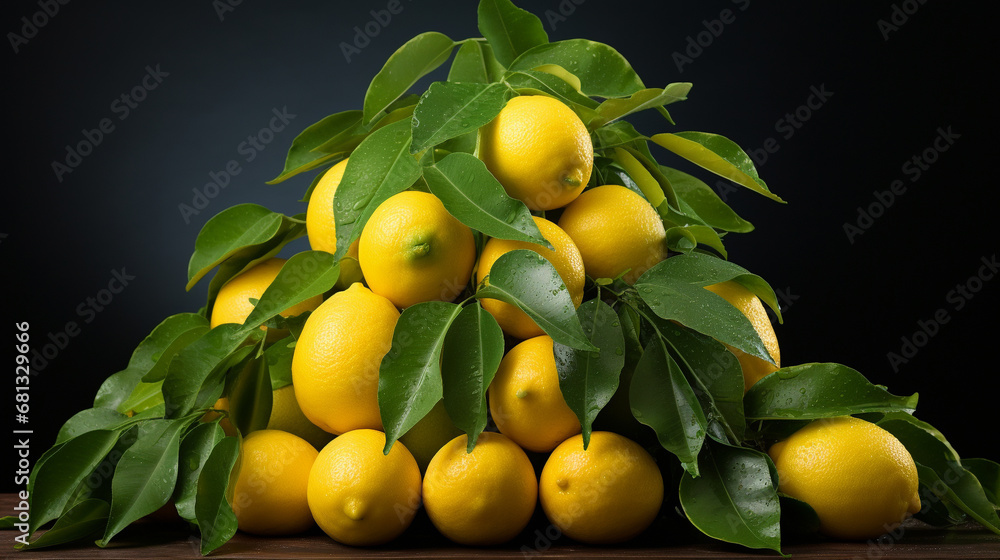 lemons on a tree HD 8K wallpaper Stock Photographic Image 