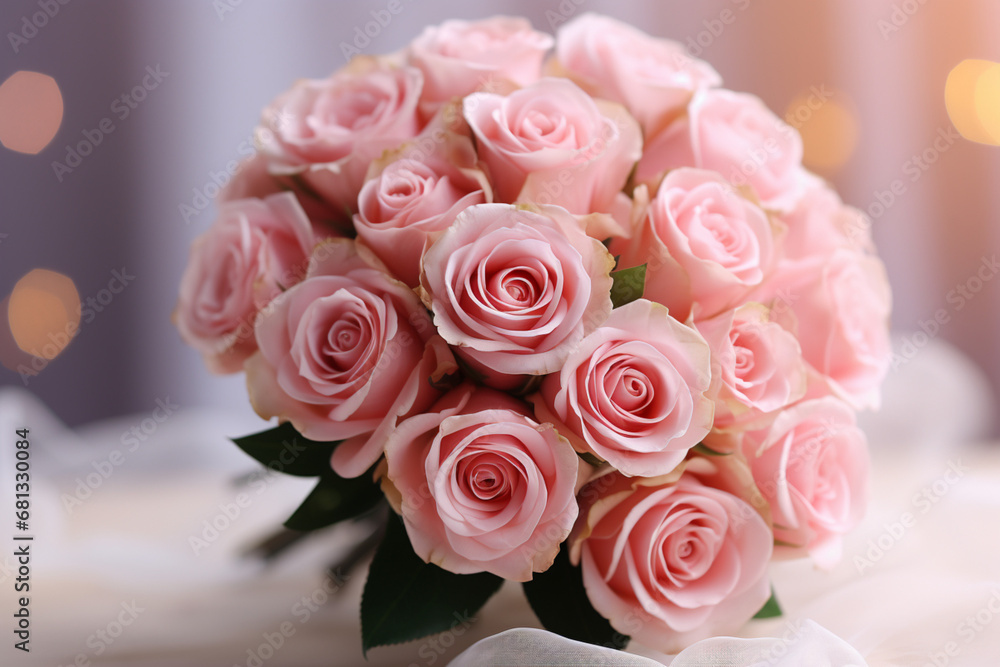 Obraz premium pink roses bouquet
