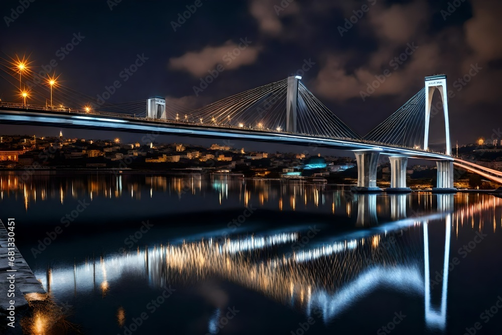 Naklejka premium bridge over river