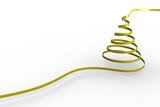 Digital png illustration of yellow ribbon in shape of christmas tree on transparent background