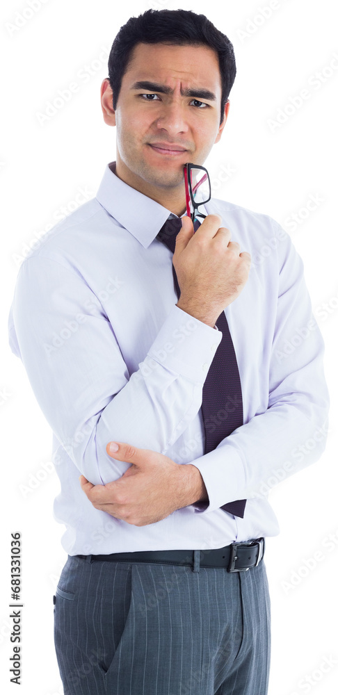 Digital png photo of biracial businessman with eyeglasses on transparent background Digital png photo of biracial businessman with eyeglasses on transparent background