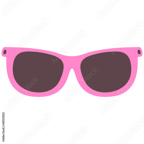 Pink sunglasses vector icon isolated on white background.
