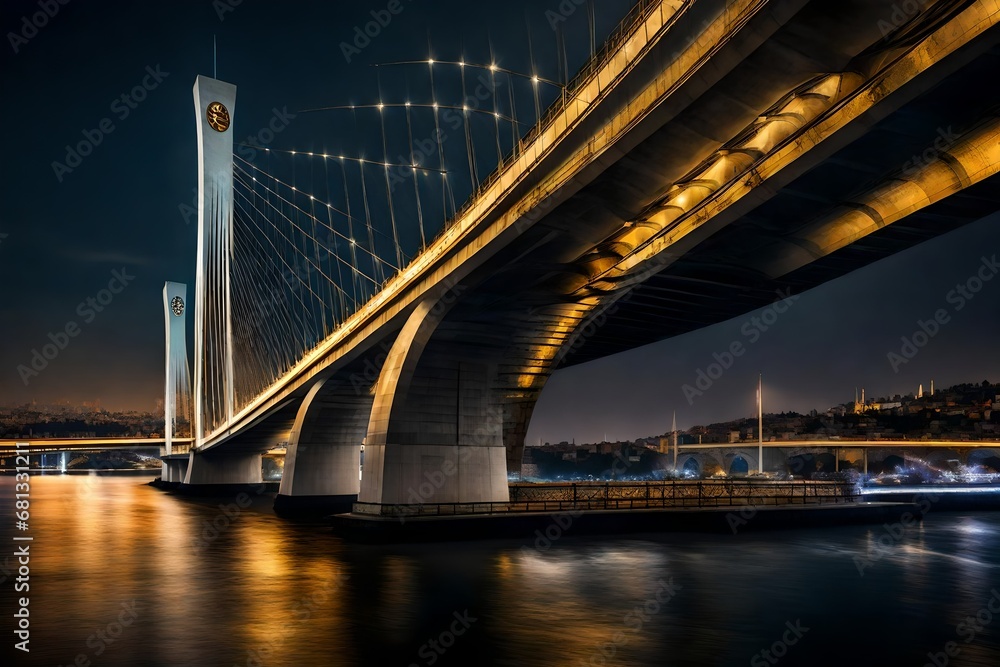 Fototapeta premium view of the bridge at night