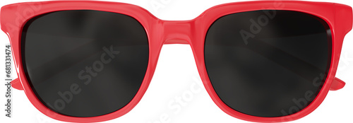 Digital png illustration of red sunglasses on transparent background
