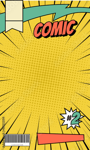 Comic cartoon magazine vector illustration. background template