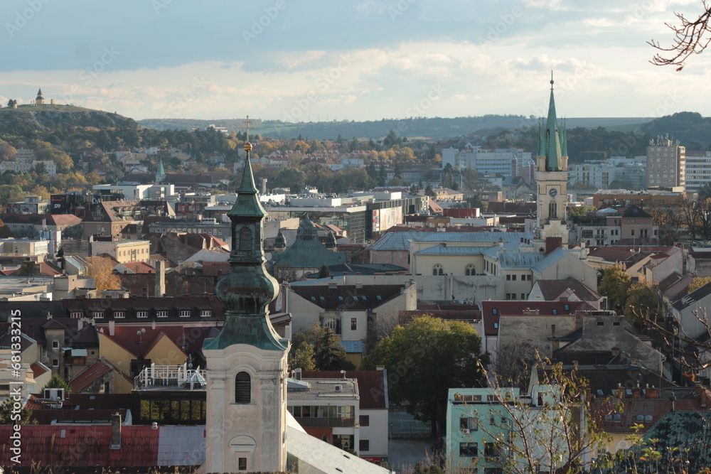 Nitra Town in Slovakia with churches and its towers