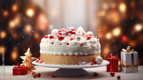 Wallpaper Mural christmas cake with candles and decorations Torontodigital.ca