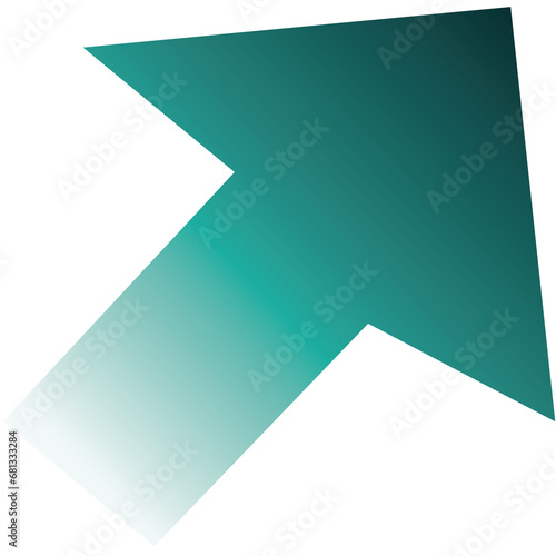 Digital png illustration of aquamarine arrow on transparent background