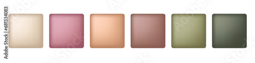 Color Abstract background. Pastel Wedding color palette. Square samples. Example of harmonious color spots combination. Vector Designer pack of different color. Template for Wedding dress code card