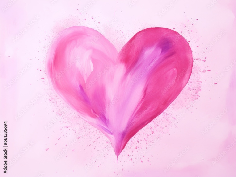 Heart made of watercolor paint. Valentine's Day concept.