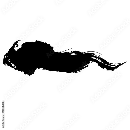 シンプルな波の墨絵のイラスト素材　ベクター