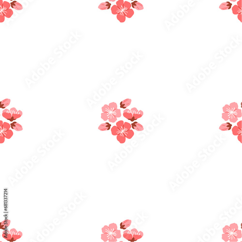 Sakura pattern vector illustration. The infinite allure seamless background captivated gaze, inviting contemplation and reflection The continual blooming sakura flowers represented timeless cycle