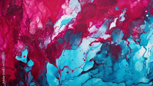 Mesmerizing Maroon Red and Turquoise Blue Watercolor Splash