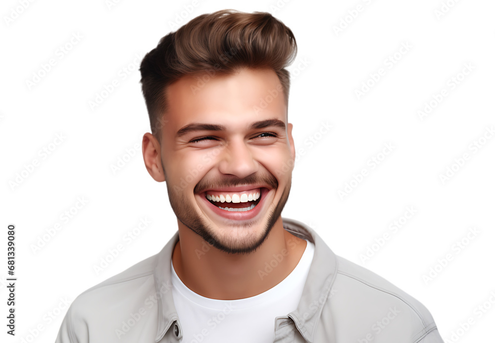 Close-up portrait of a cheerful young man. facing to camera. isolated on transparent background. Close-up portrait of a cheerful young man. facing to camera. isolated on transparent background.