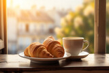 cup of coffee and croissant